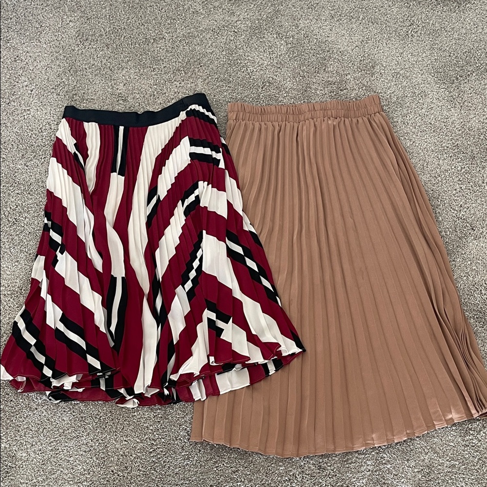 Express A-Line Skirt Duo - Red, Black, White, and Tan